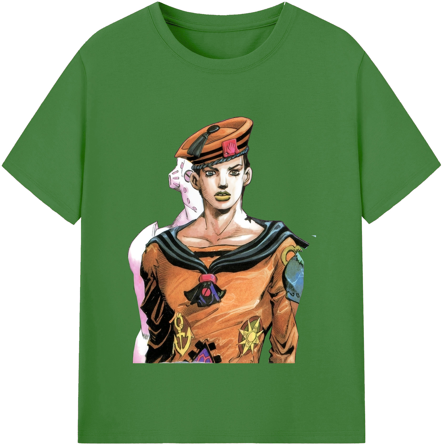 （画像用） ジョジョの奇妙な冒険 東方定助 JoJo's Bizarre Adventure Higashikata Josuke レディースカジュアルプリントTシャツ（綿100％）